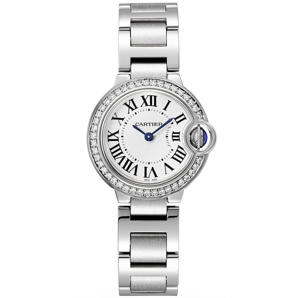 Ballon Bleu de Cartier 28mm Steel Diamond Bezel Watch