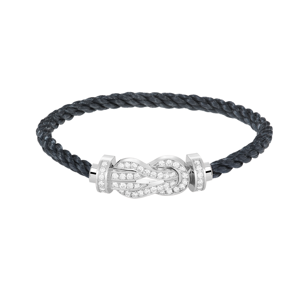 CHANCE LARGE 8 FIGURE BUCKLE FULL DIAMOND BRACELET SILVER