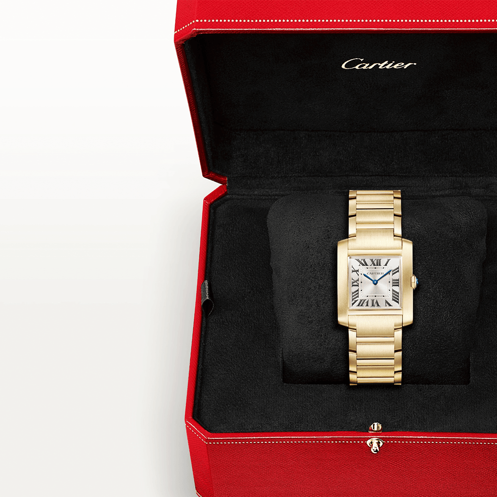 Tank Franaise Medium 18ct Yellow Gold Ladies Bracelet Watch