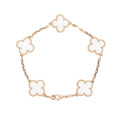New CLOVER 5 MOTIF ROCK CRYSTAL BRACELET