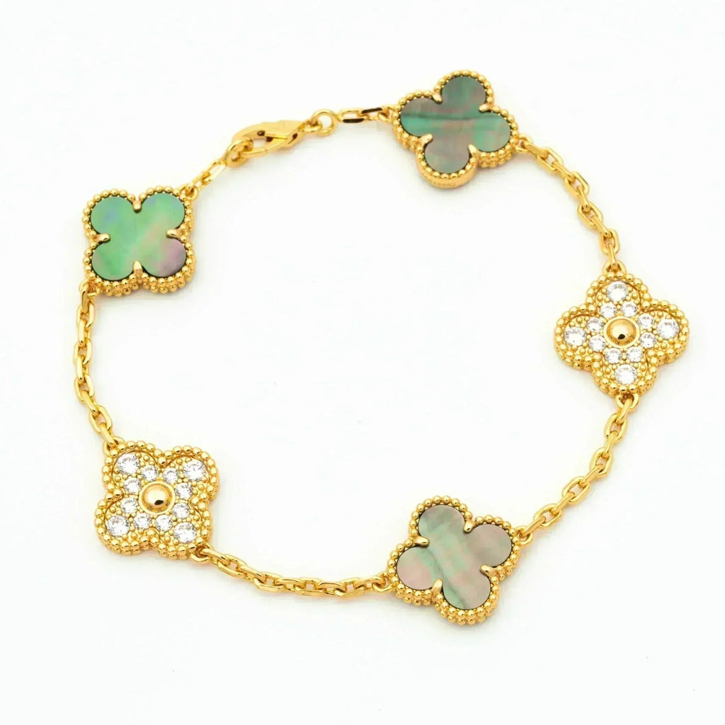 New CLOVER 5 MOTIF GRAY MOP BRACELET COLLECTION