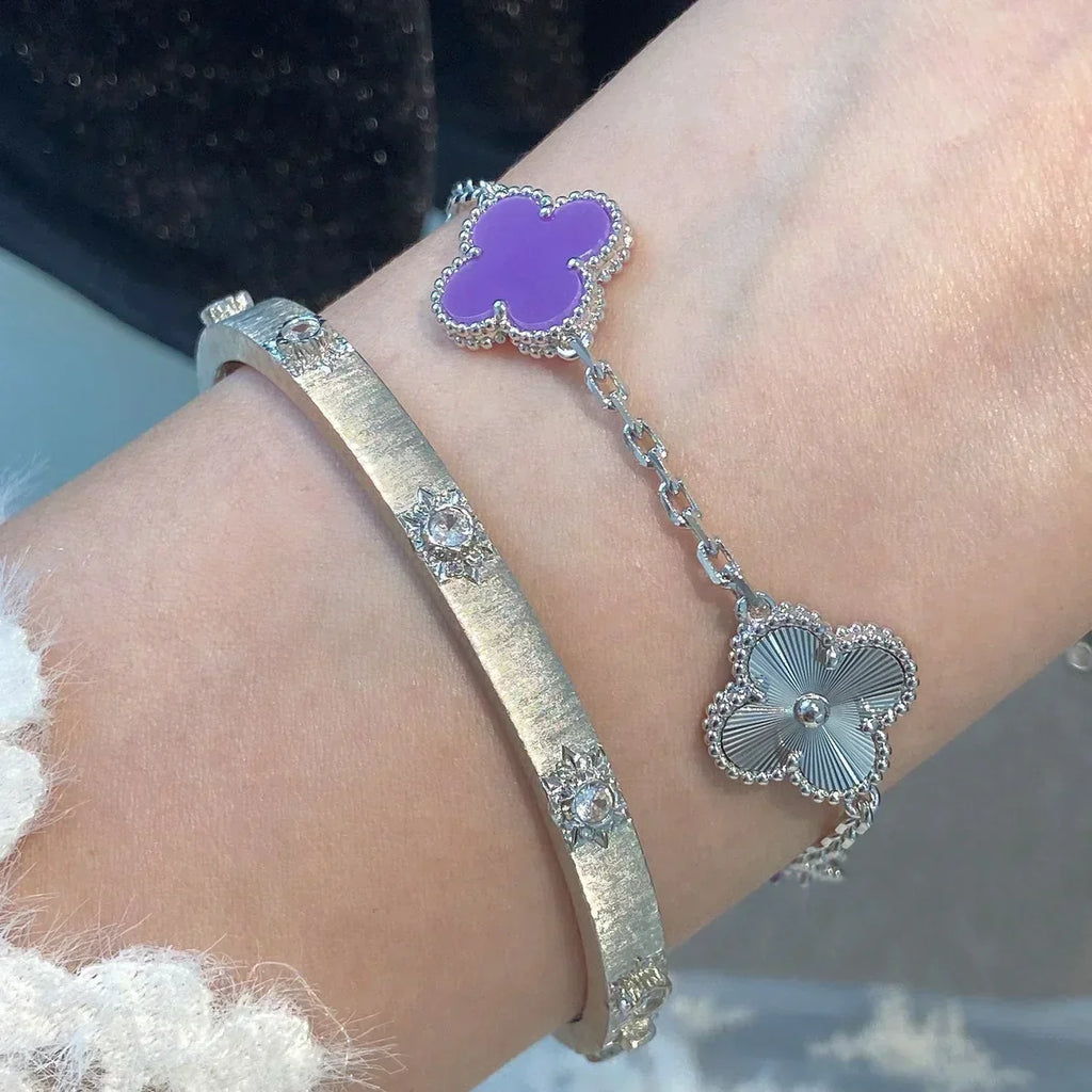 New  CLOVER 5 MOTIF VIOLET BRACELET COLLECTION