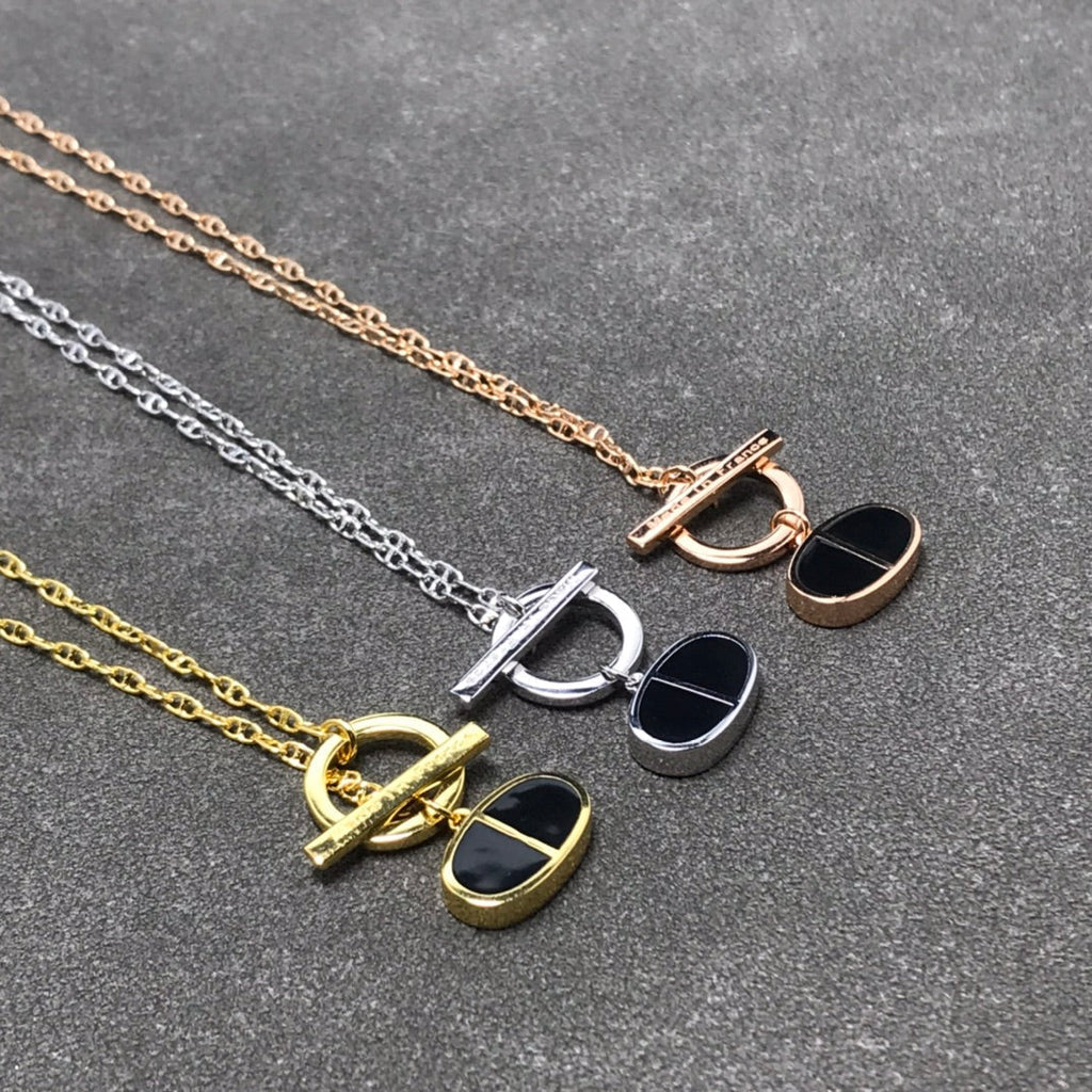 CHAINE VERSO BLACK CERAMIC  NECKLACE