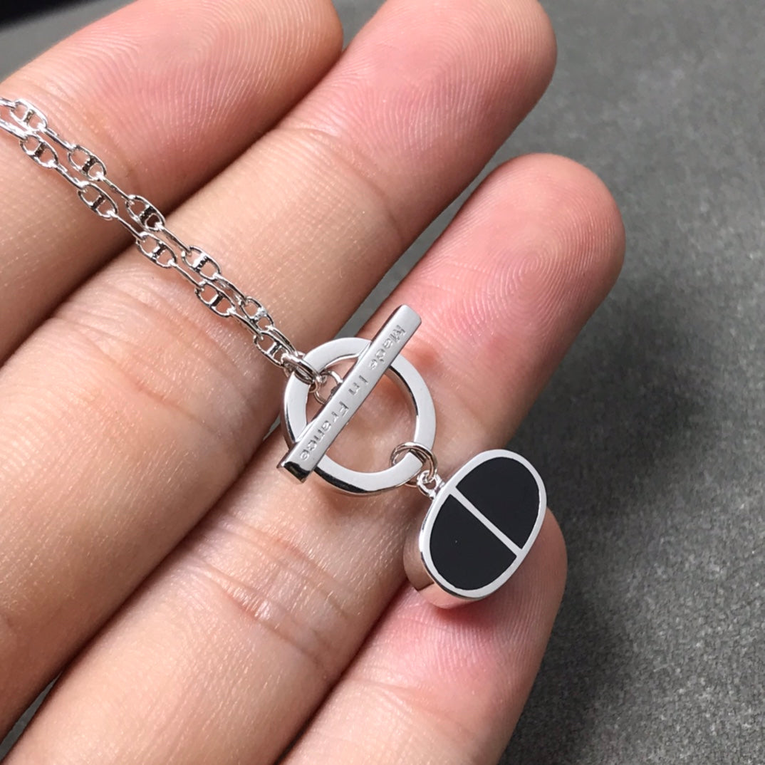 CHAINE VERSO BLACK CERAMIC  NECKLACE