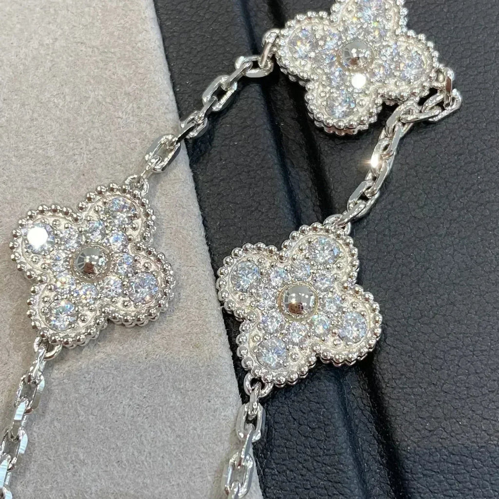 New  CLOVER 5 MOTIF FULL DIAMOND BRACELET COLLECTION