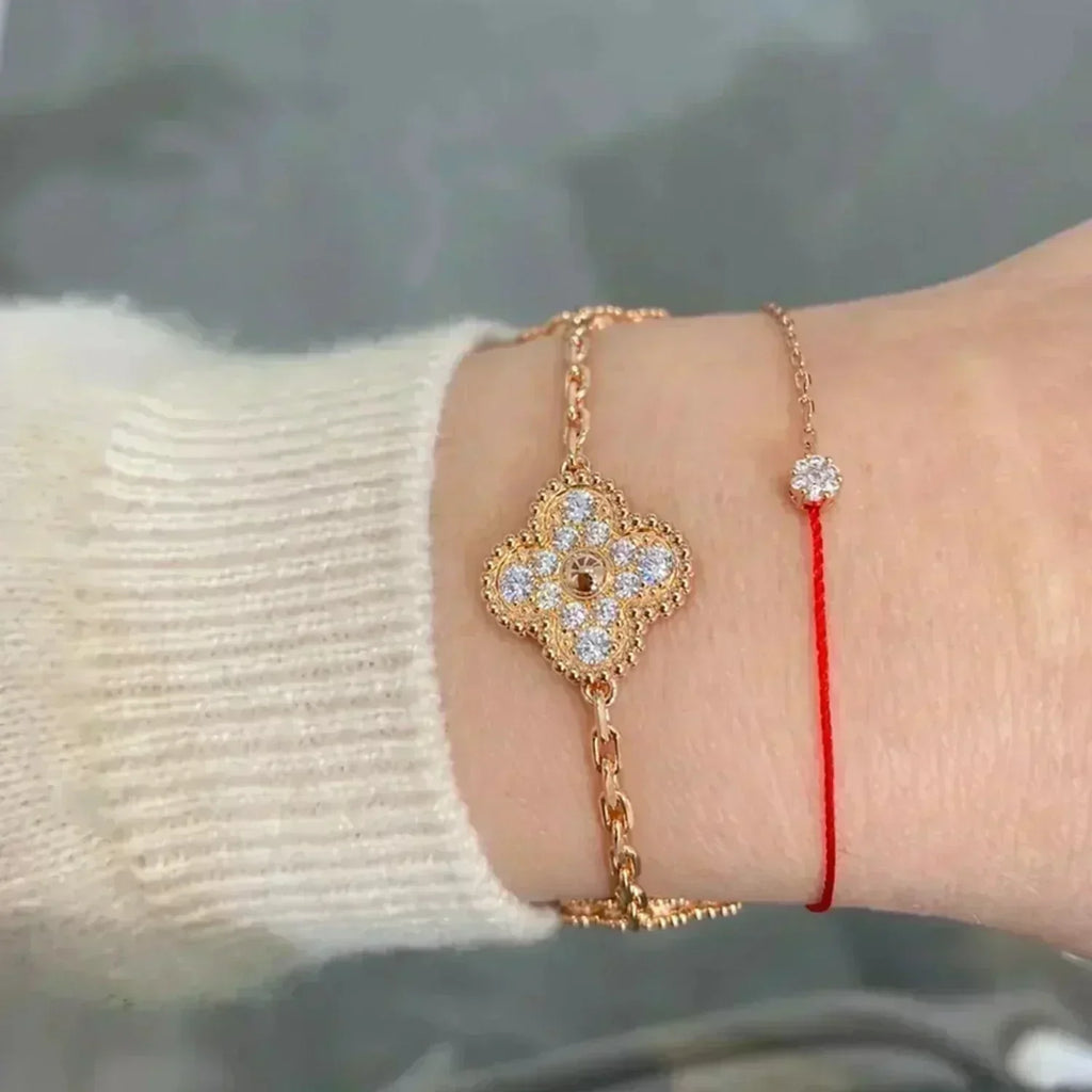 New  CLOVER 5 MOTIF FULL DIAMOND BRACELET COLLECTION
