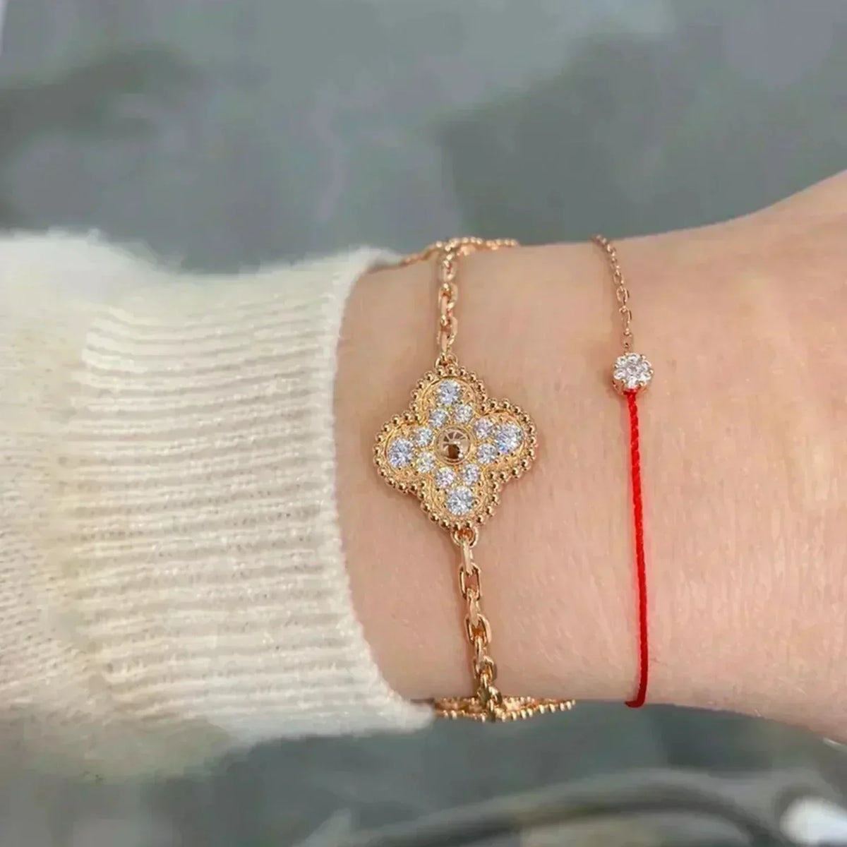 New  CLOVER 5 MOTIF FULL DIAMOND BRACELET COLLECTION