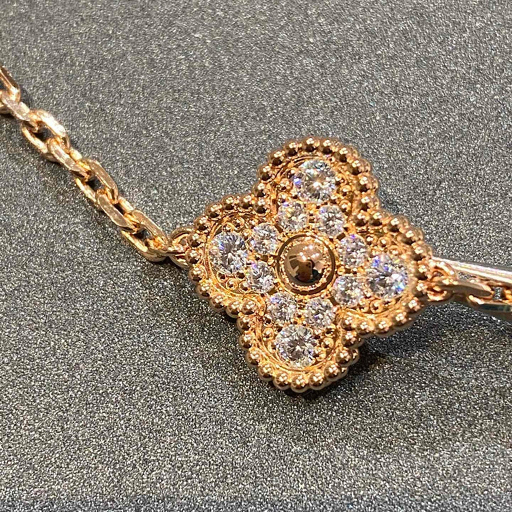 New  CLOVER 5 MOTIF FULL DIAMOND BRACELET COLLECTION