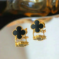 CLOVER MEDIUM 1 MOTIFS  ONYX STUD EARRINGS