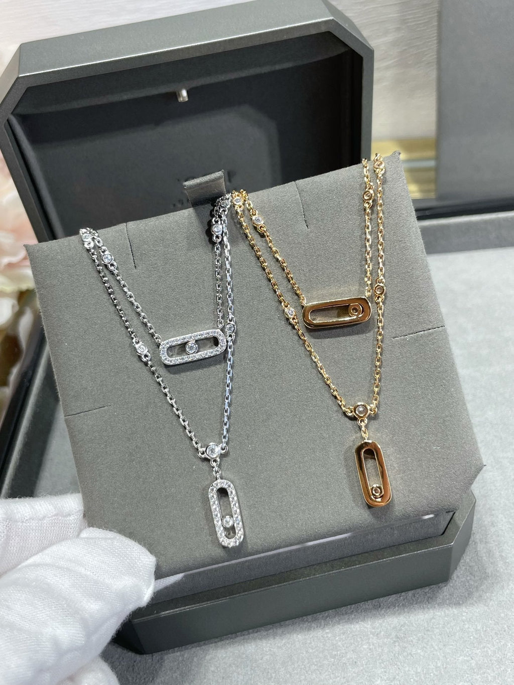MOVE 2 ROW DIAMOND NECKLACE