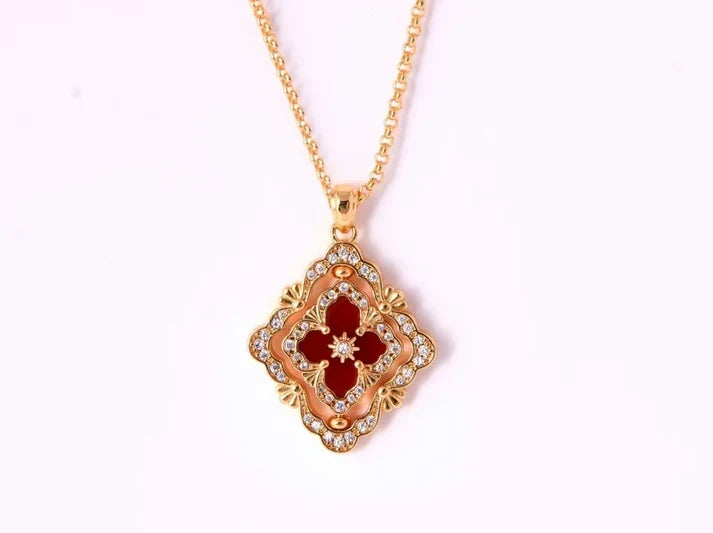 B.C.L ENAMEL ROTATING SINGLE-DIAMOND NECKLACE£¨Various colors£©