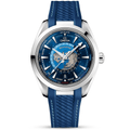 Seamaster Aqua Terra GMT Worldtimer Steel 43mm Rubber Strap Watch