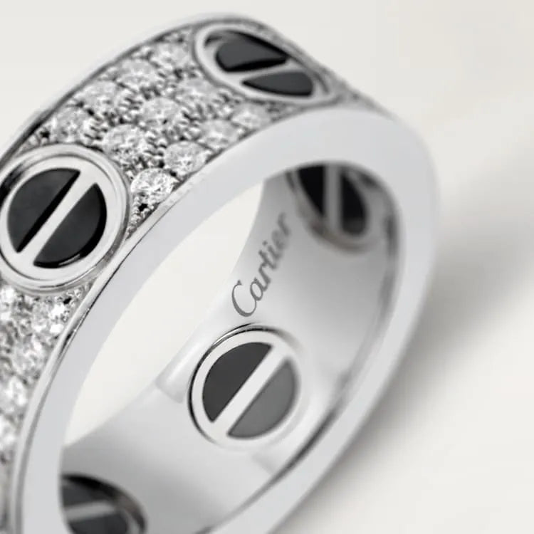 LOVE RING, DIAMOND-PAVED, CERAMIC