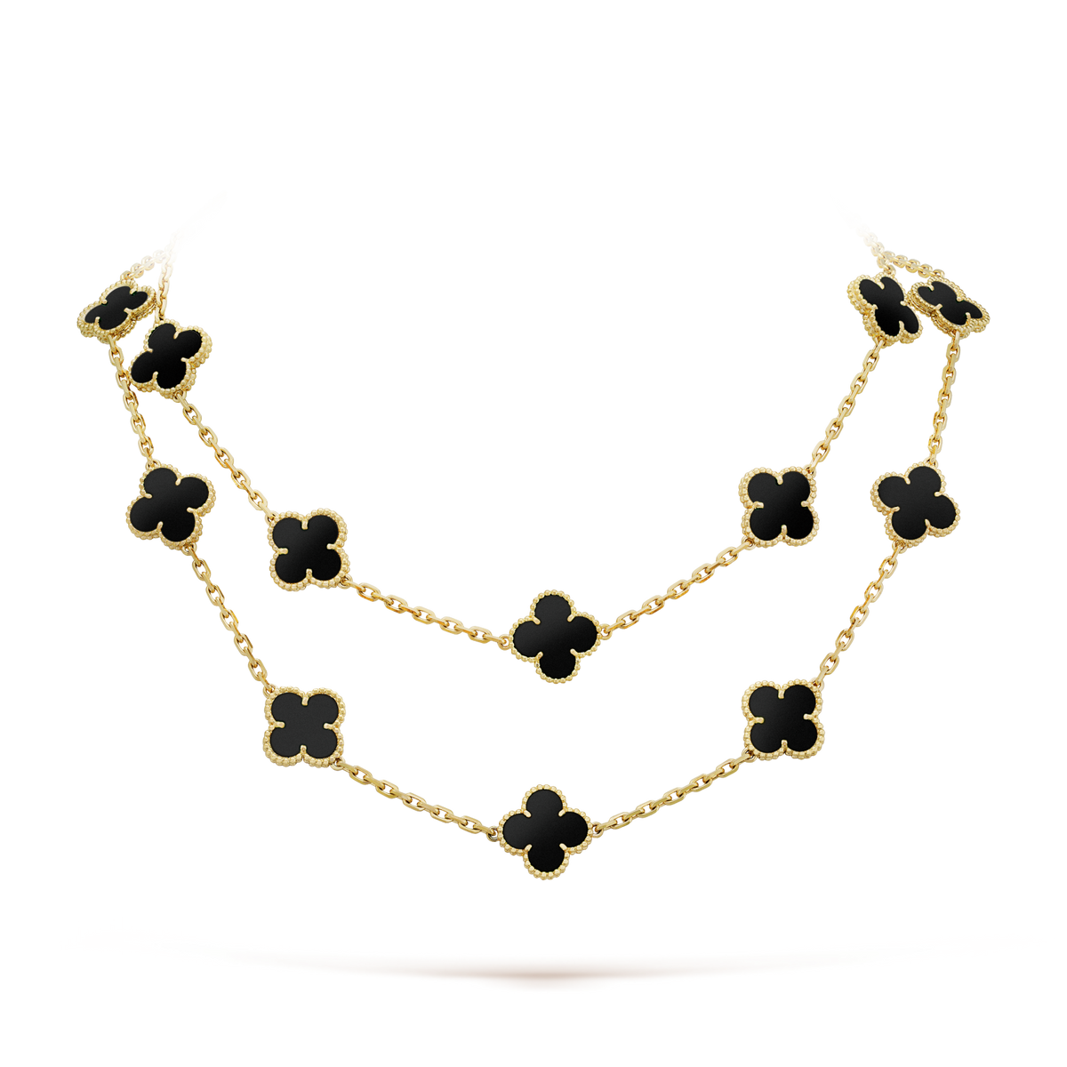 CLOVER 20 MOTIFS ONYX NECKLACE