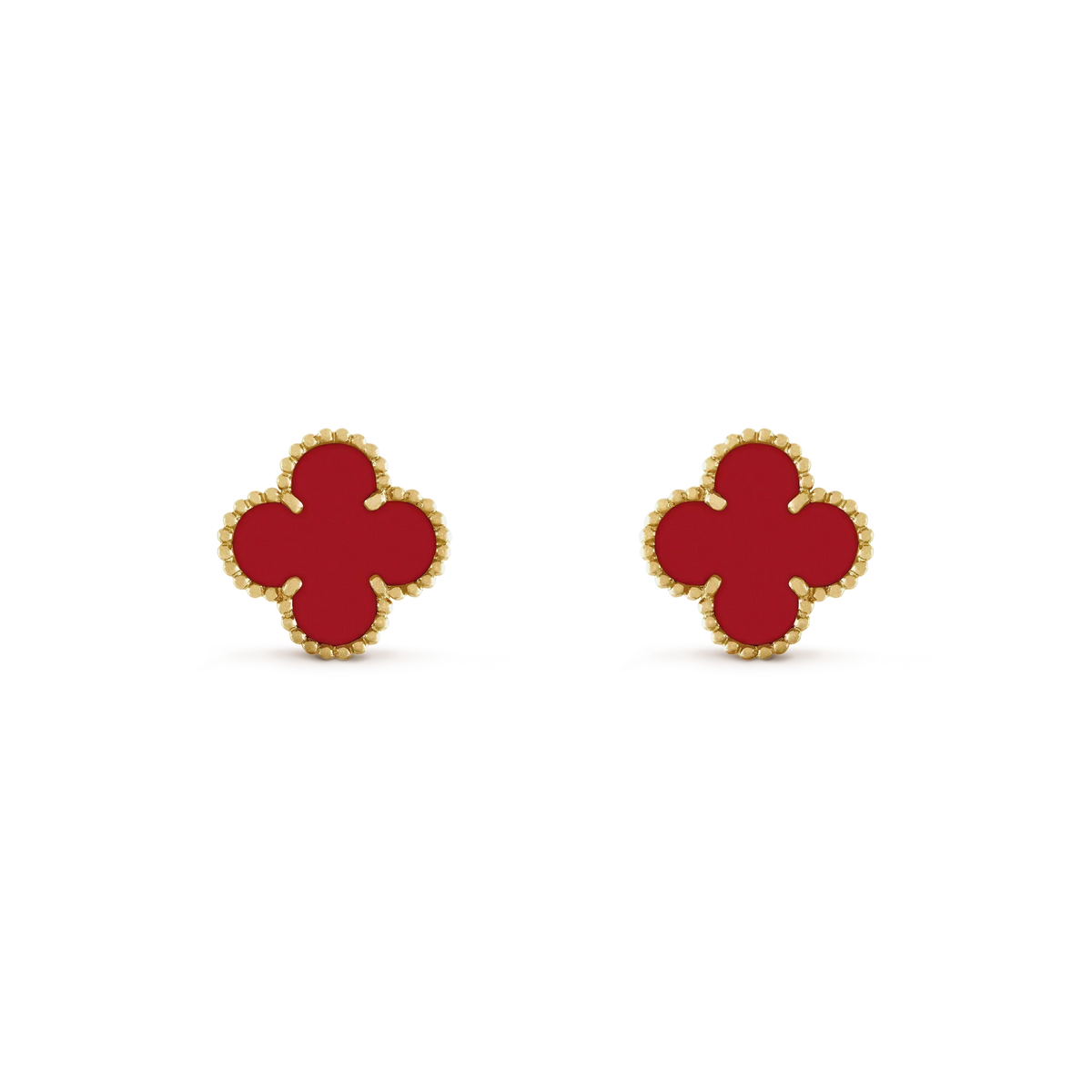 CLOVER MINI 9.5MM CARNELIAN EARRINGS