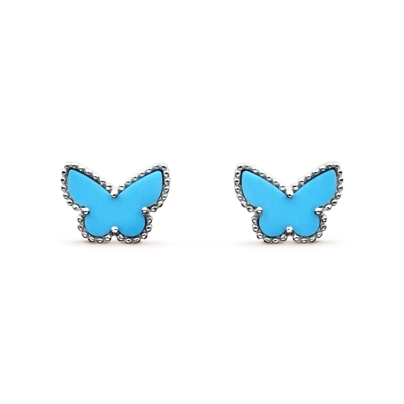 BUTTERFLY TURQUOISE EARRINGS SILVER