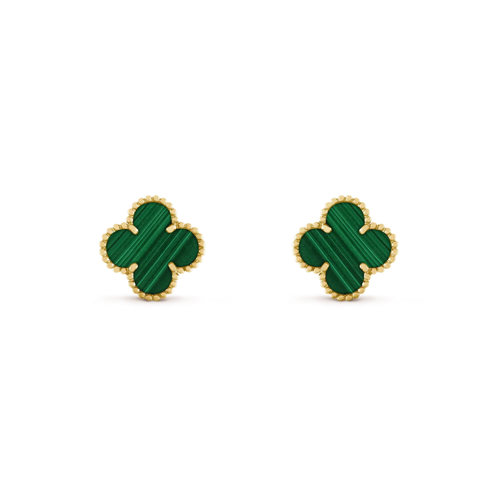 CLOVER MEDIUM 1 MOTIFS MALACHITE  EARRINGS