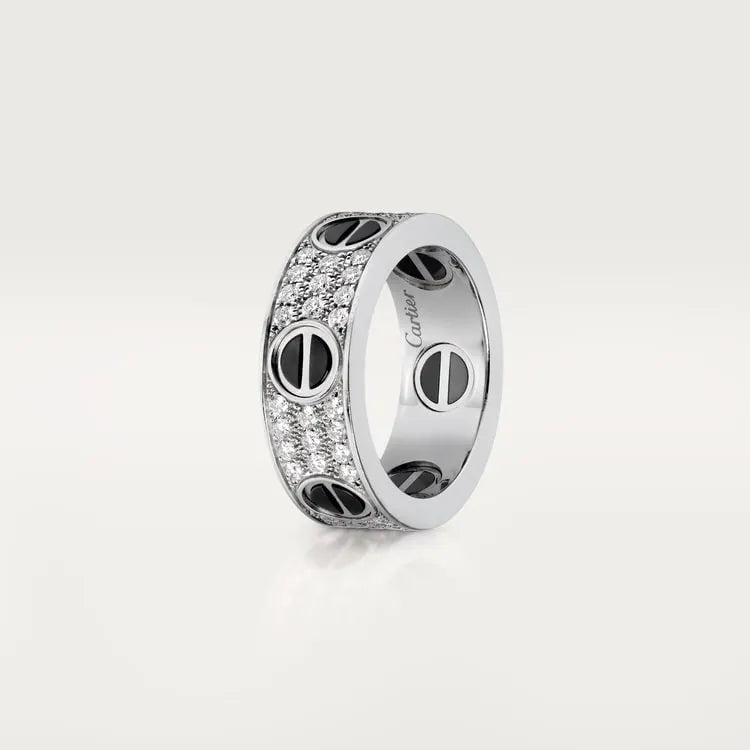 LOVE RING, DIAMOND-PAVED, CERAMIC