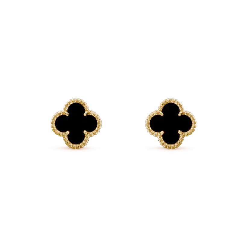 CLOVER MINI 9.5MM BLACK MOP EARRINGS