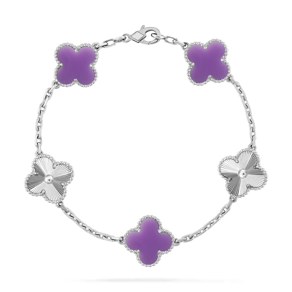 New CLOVER 5 MOTIF LIGHT PURPLE BRACELET COLLECTION