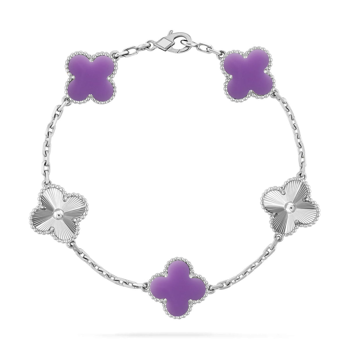 New CLOVER 5 MOTIF LIGHT PURPLE BRACELET COLLECTION