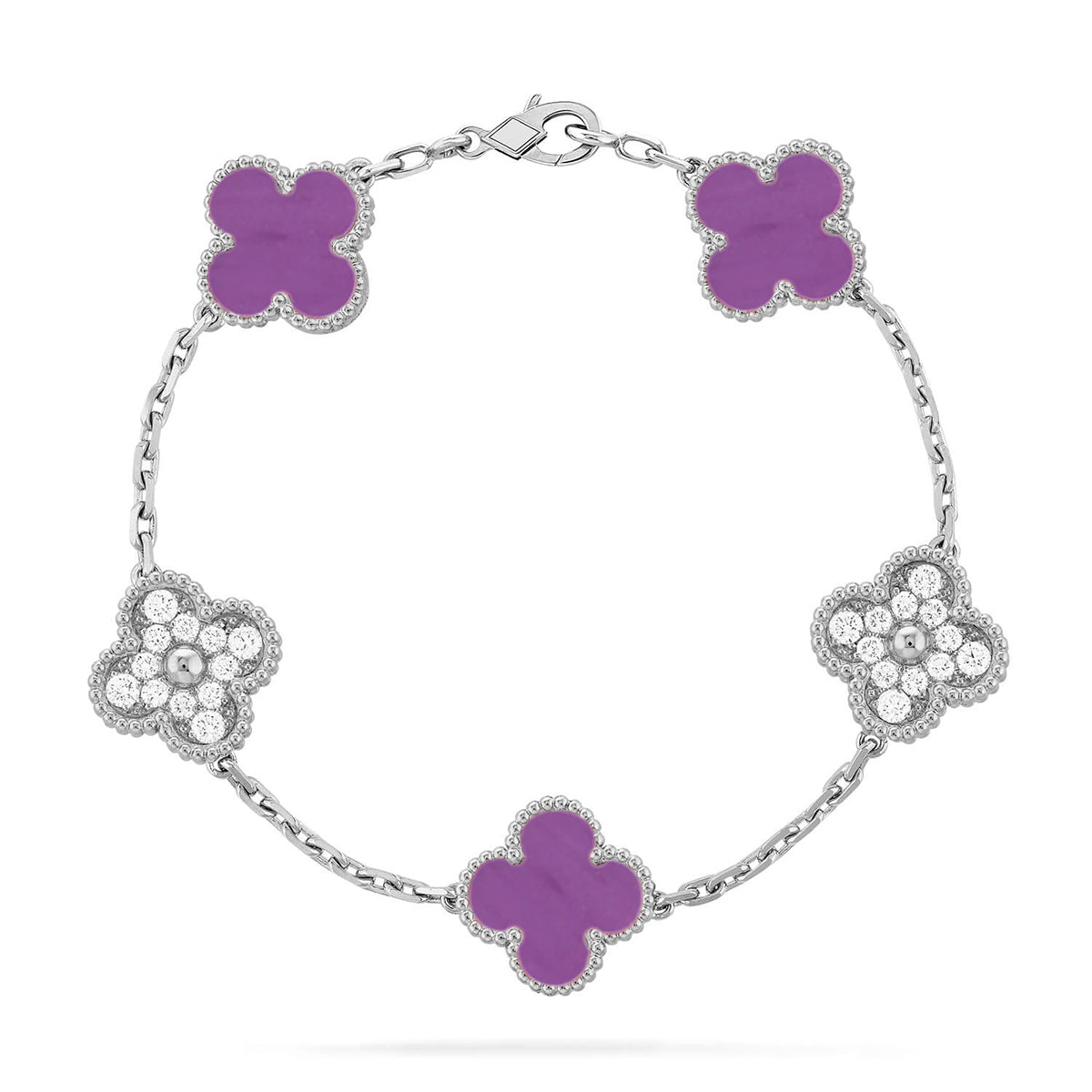 New  CLOVER 5 MOTIF VIOLET BRACELET COLLECTION