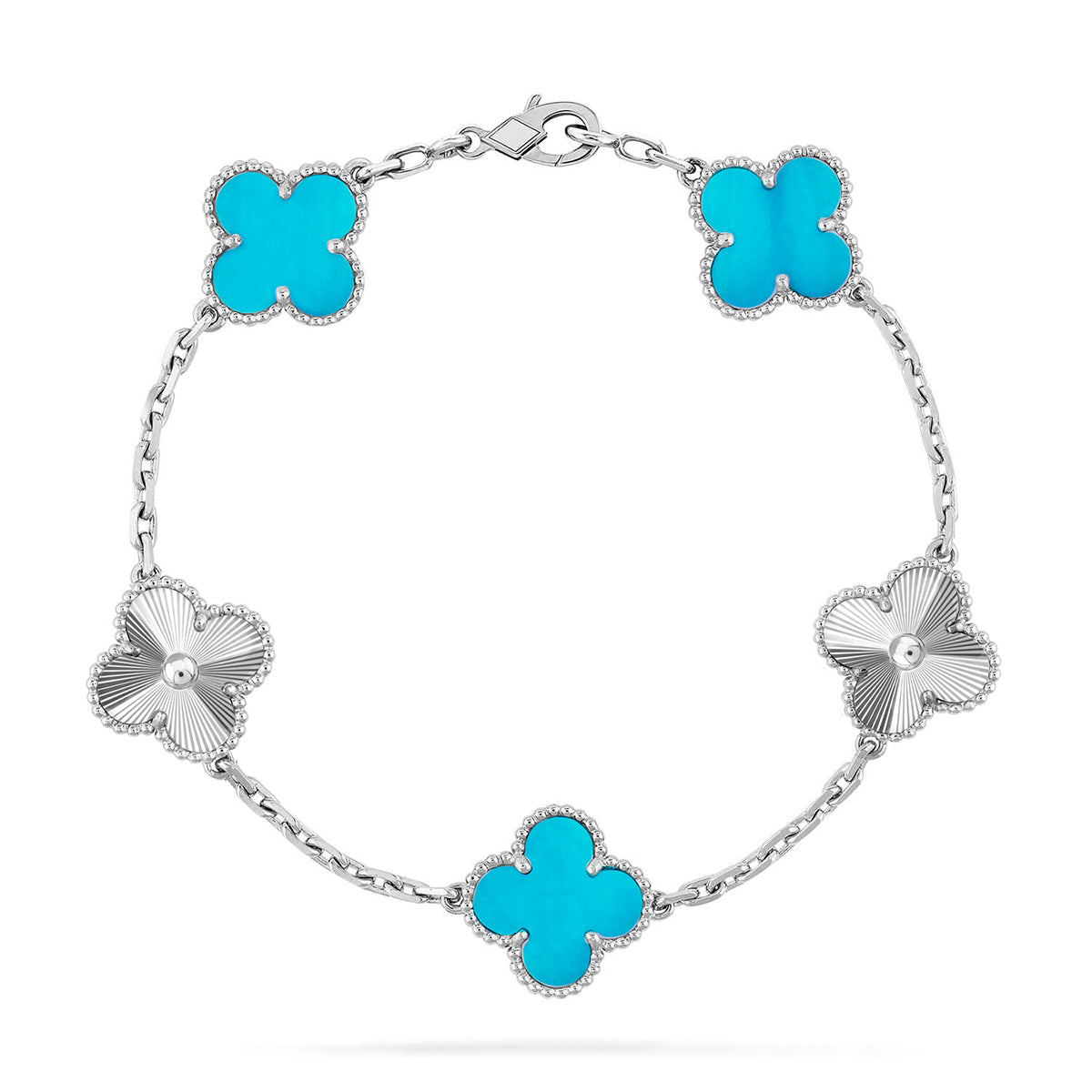 New  CLOVER 5 MOTIF TURQUOISE BRACELET COLLECTION