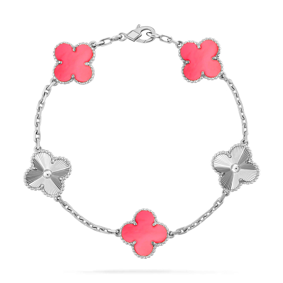 New  CLOVER 5 MOTIFS  PINK MOP BRACELET COLLECTION
