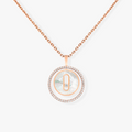 MOVE 1 DIAMOND WHITE MOTHER OF PEARL PINK GOLD DIAMOND NECKLACE