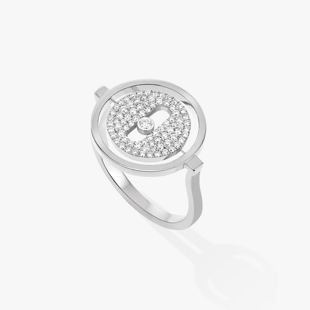MOVE PAVED SILVER DIAMOND RING