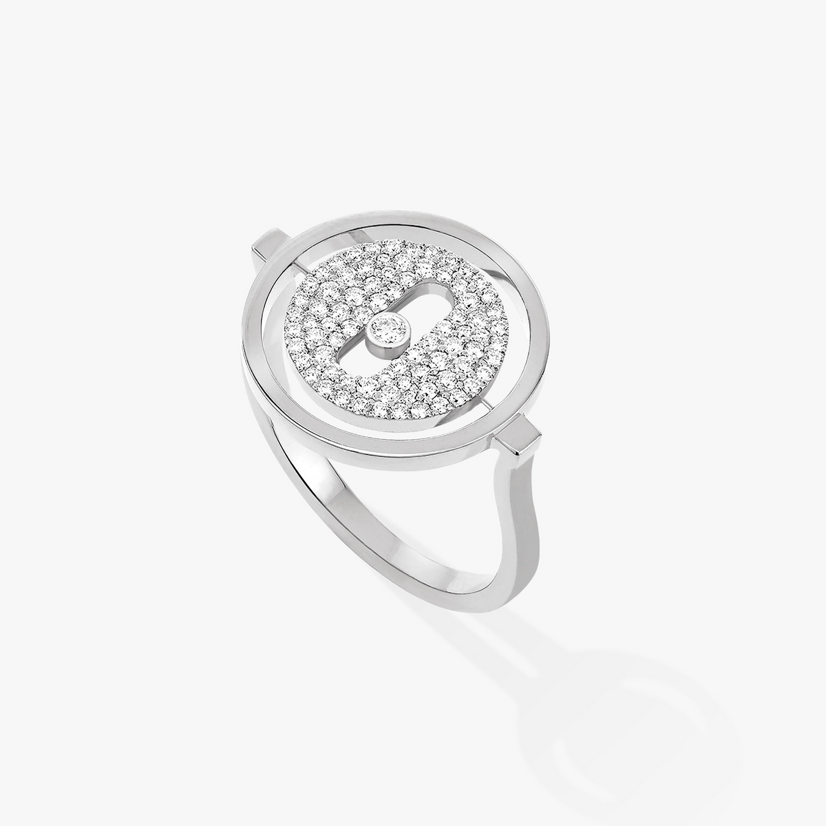 MOVE PAVED SILVER DIAMOND RING
