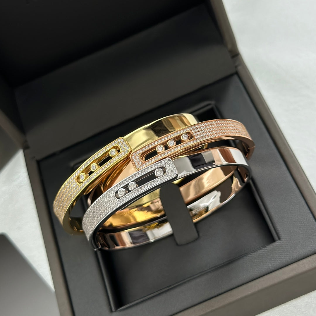 Move Noa Rose Gold Pavé Diamond Bangle Bracelet