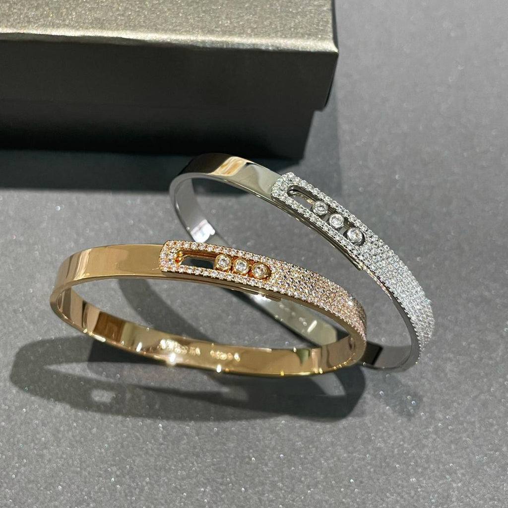 Move Noa Rose Gold Pavé Diamond Bangle Bracelet