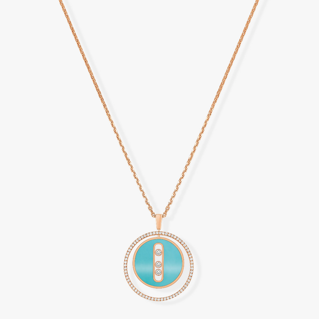MOVE 3 DIAMONDS TURQUOISE PINK GOLD DIAMOND NECKLACE