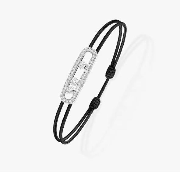 Messika Care(s) pink cord pavé bracelet