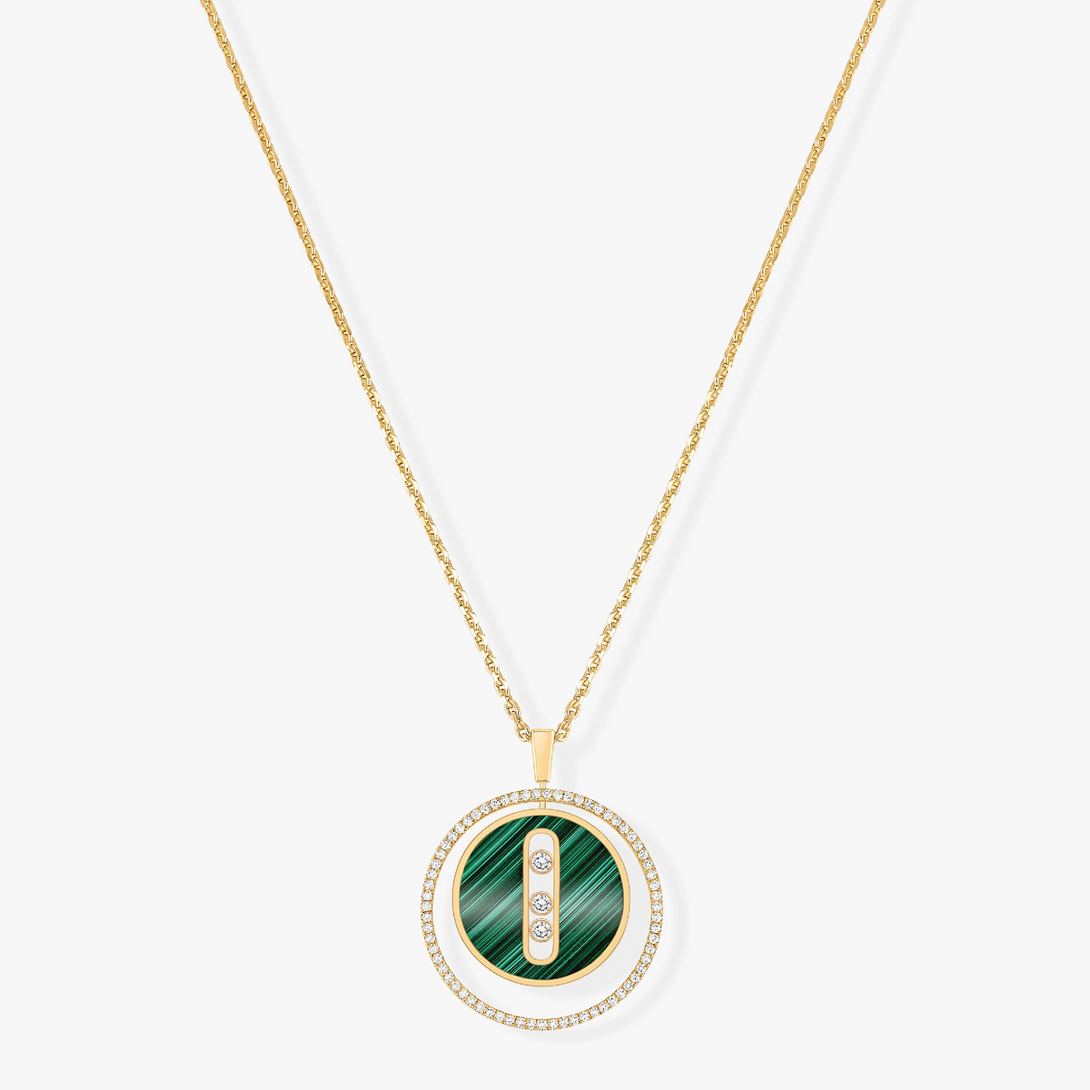 MOVE 3 DIAMOND MALACHITE GOLD DIAMOND NECKLACE