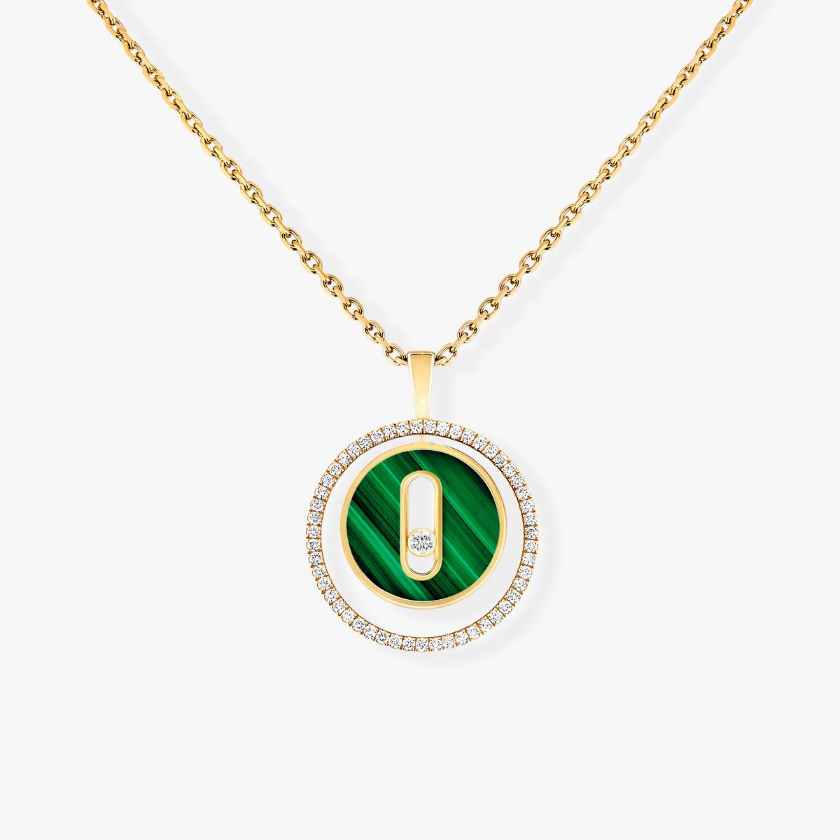 MOVE 1 DIAMOND MALACHITE GOLD DIAMOND NECKLACE