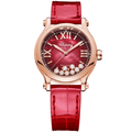 Happy Sport 33mm 18ct Rose Gold Automatic Strap Watch
