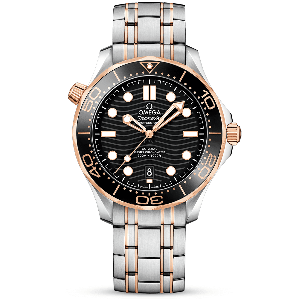 Seamaster Diver 300m 42mm Black Dial Two-Tone Men's Bracelet Watch