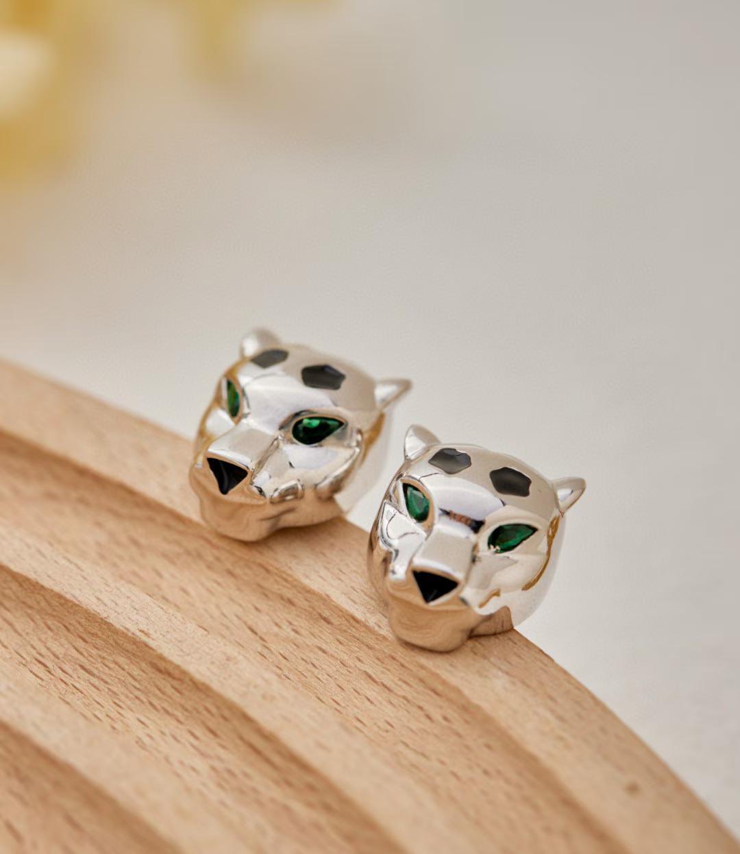 CHRRTAH-PRINT STUD EARRINGS, THREE COLORS