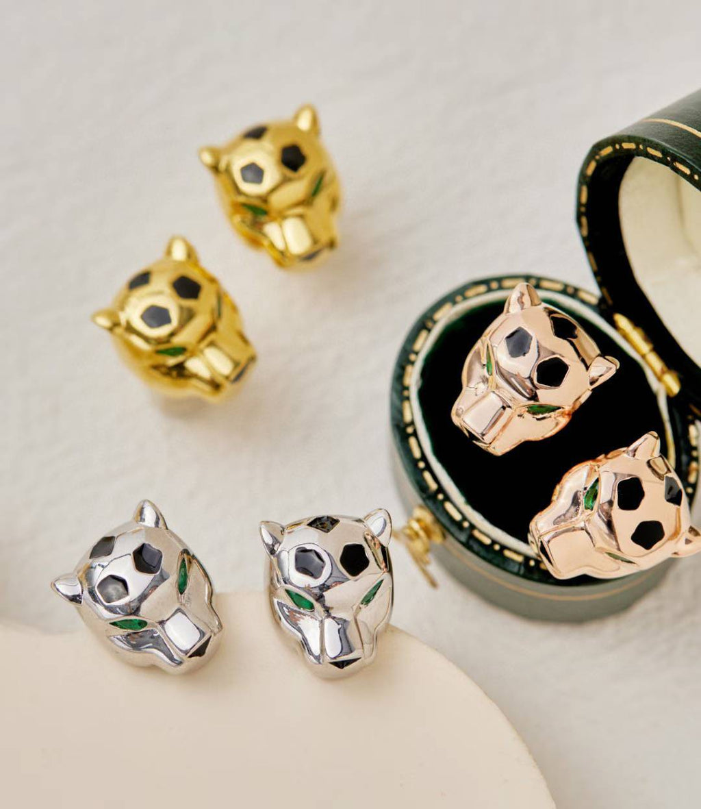 CHRRTAH-PRINT STUD EARRINGS, THREE COLORS