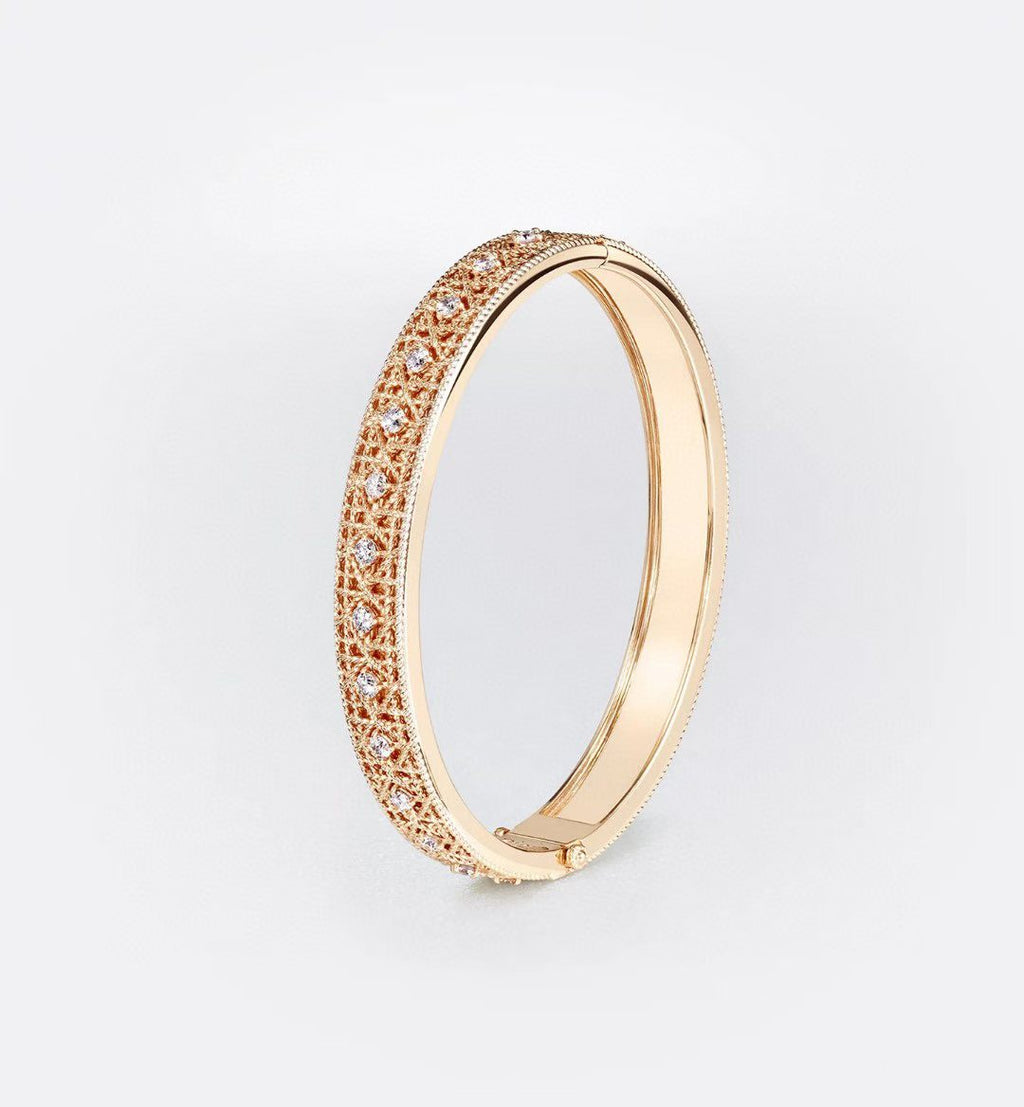2026 WOVEN-PATTERN BRACELET SET WITH FULL DIAMOND INLAY THREE-COLORS