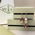 LUCKY LADYBUG WHITE MOP EARRINGS