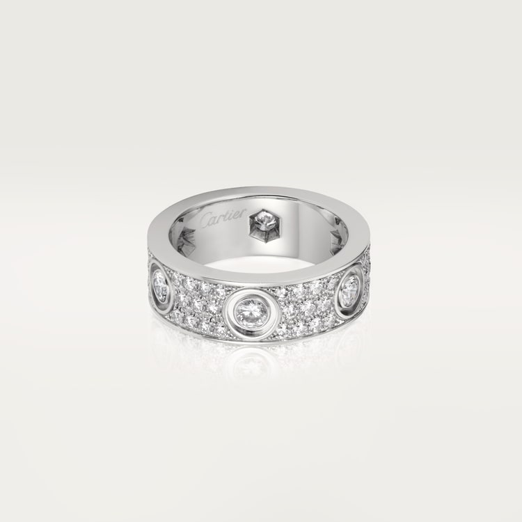LOVE RING, DIAMOND-PAVED