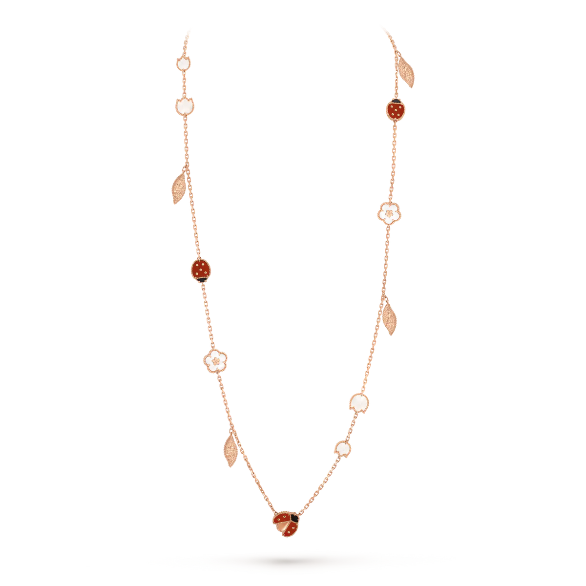 LUCKY SPRING 15 MOTIFS ROSE GOLD NECKLACE