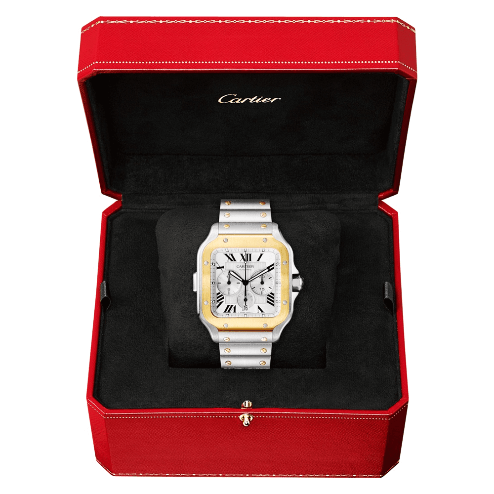 Santos de Cartier XL Chronograph Two-Tone Bracelet/Strap Watch