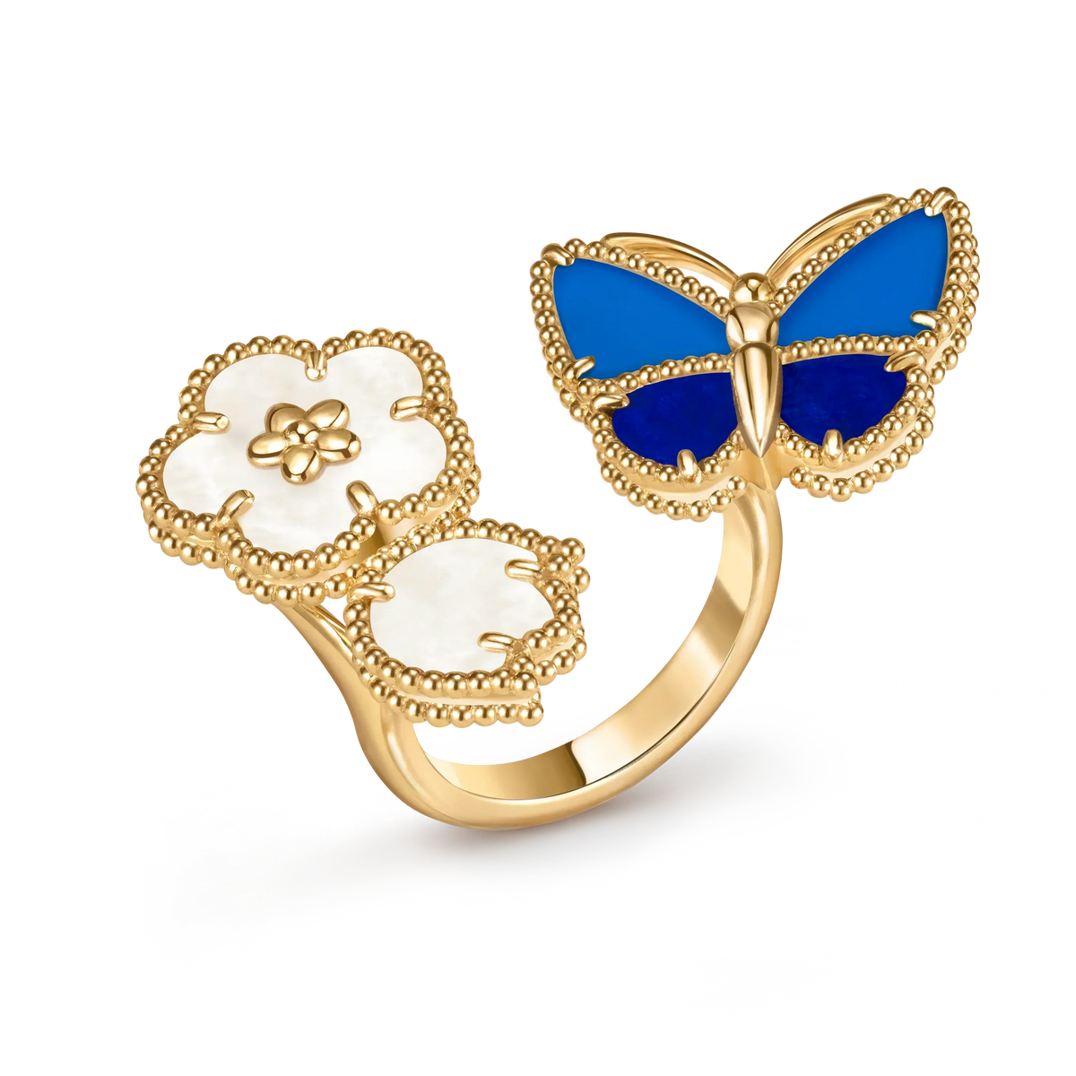 2026 NEW MODEL SPRING LUCKY 3 MOTIF GOLD RING