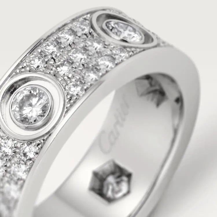 LOVE RING, DIAMOND-PAVED
