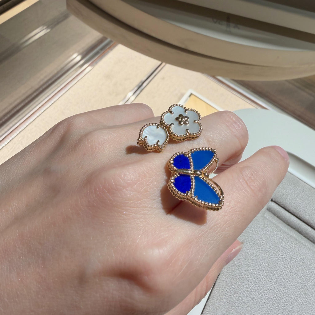 2026 NEW MODEL SPRING LUCKY 3 MOTIF GOLD RING