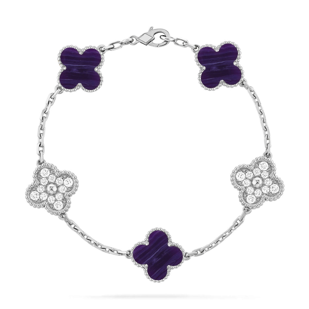New CLOVER 5 MOTIF PURPLE STRIPES BRACELET COLLECTION